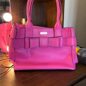 Kate Spade Pink Bow Leather Tote